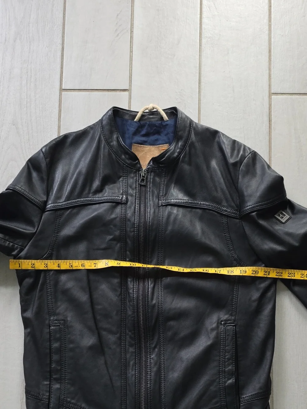 Hugo Boss Orange Leather Jacket.
